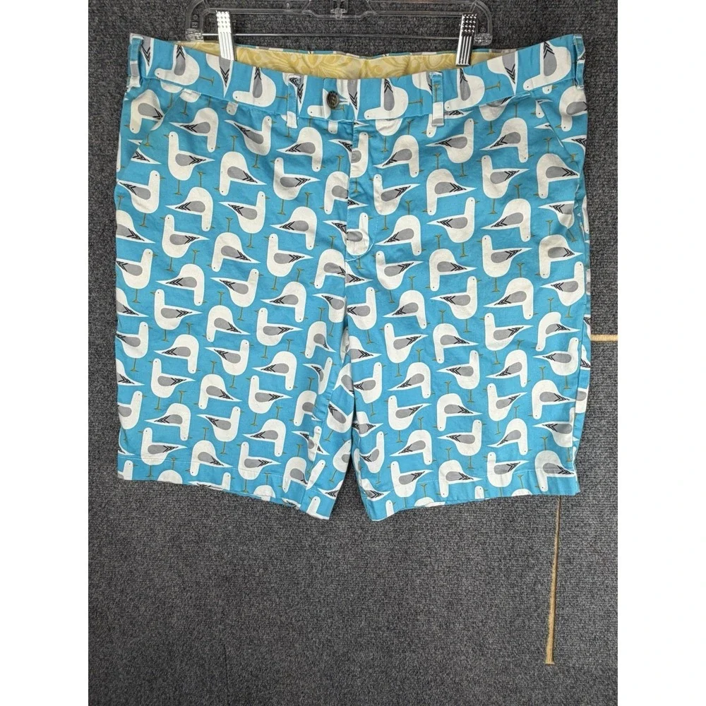 Loudmouth Golf Men's Bodega Bay Golf Shorts Size 42 Blue Seagulls All Over Print - Picture 1 of 7